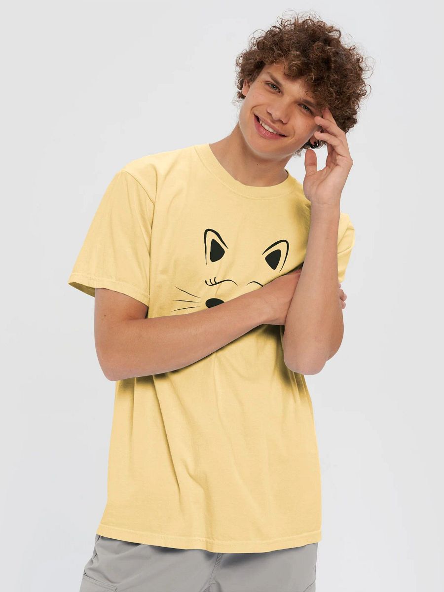 Cute Cat Face Design Garment-Dyed Heavyweight T-Shirt, Unisex T-Shirt product image (6)