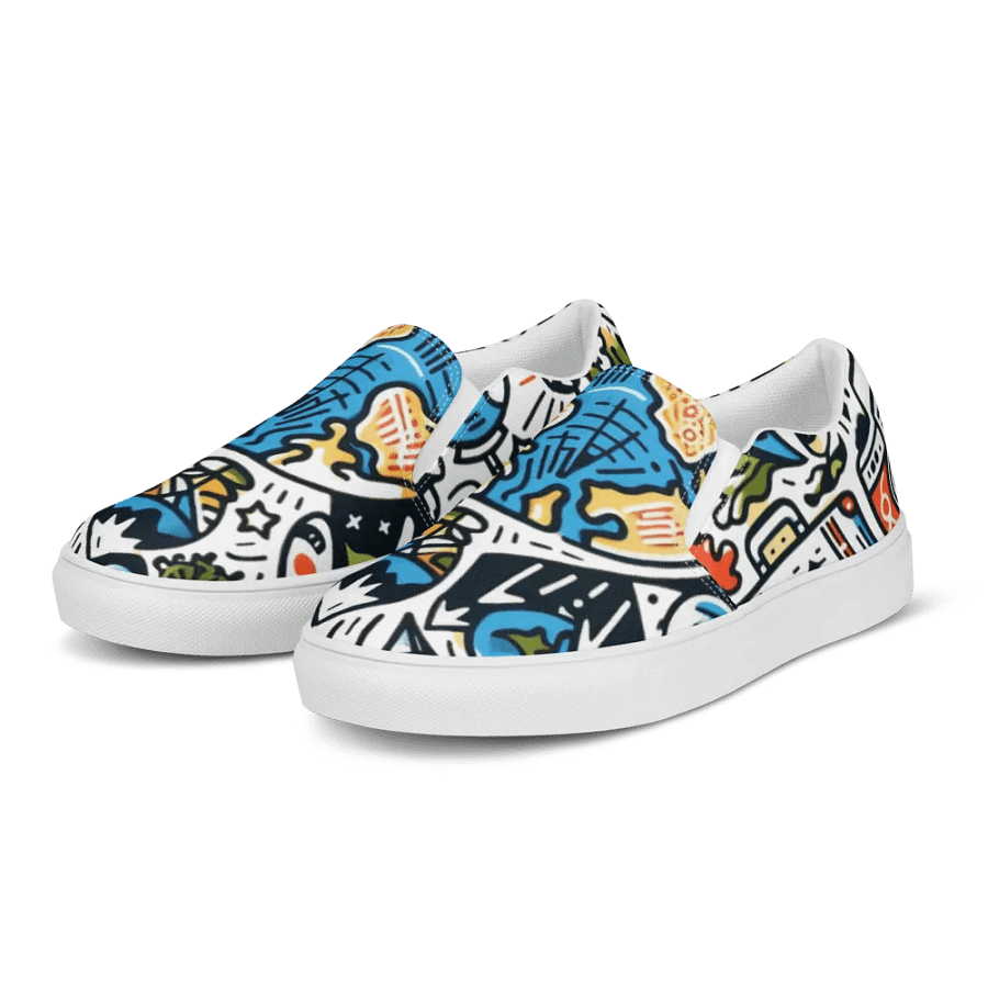 Women's Slip-On Canvas Shoes | AI-Designed Travel Icons product image (1)