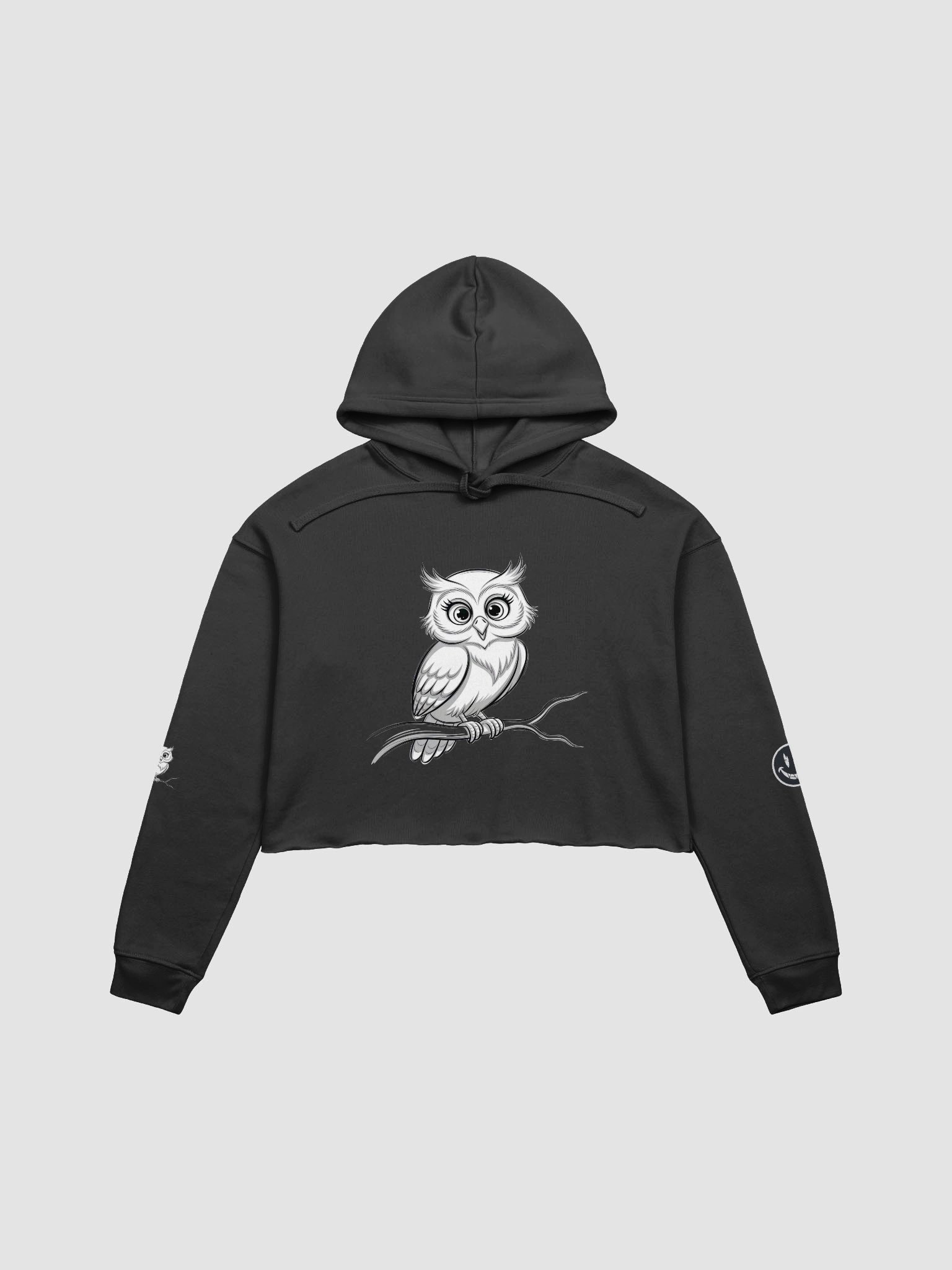 Whimsical Owl Perch Crop Hoodie product image (3)