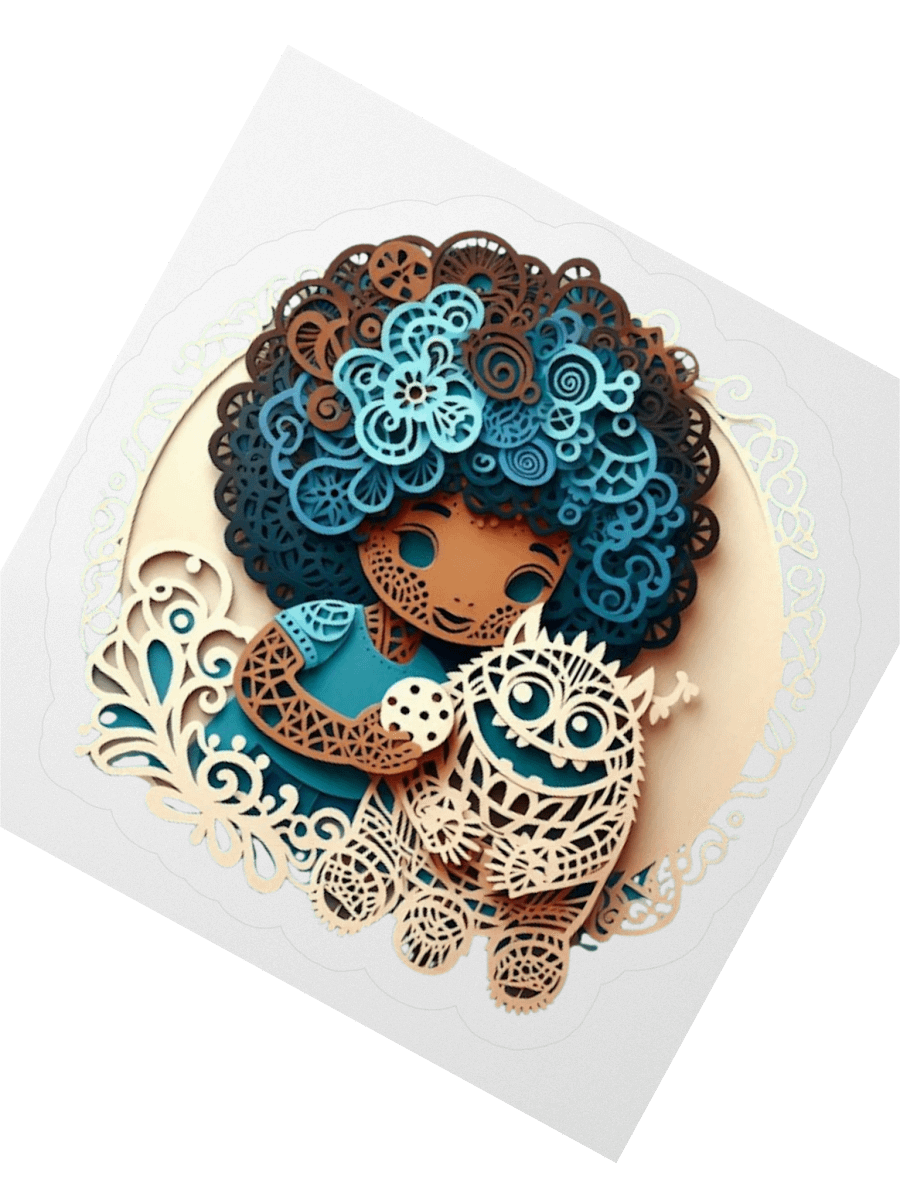 Whimsical Curly Hair Fantasy Stickers product image (5)