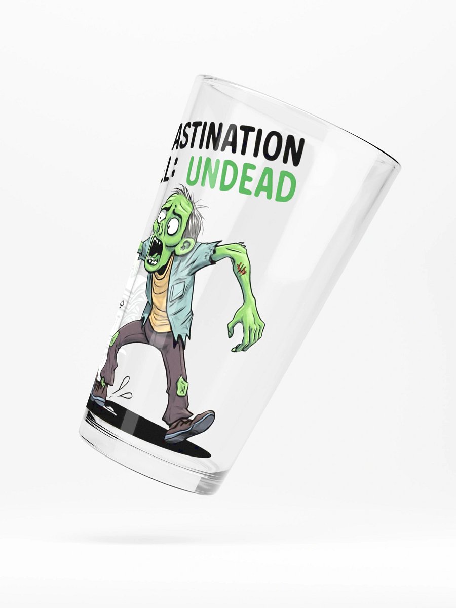 Halloween Procrastination Level: Undead Zombie Pint Glass – Funny To-Do List Graphic Pint Glass for Chronic Procrastinators product image (5)