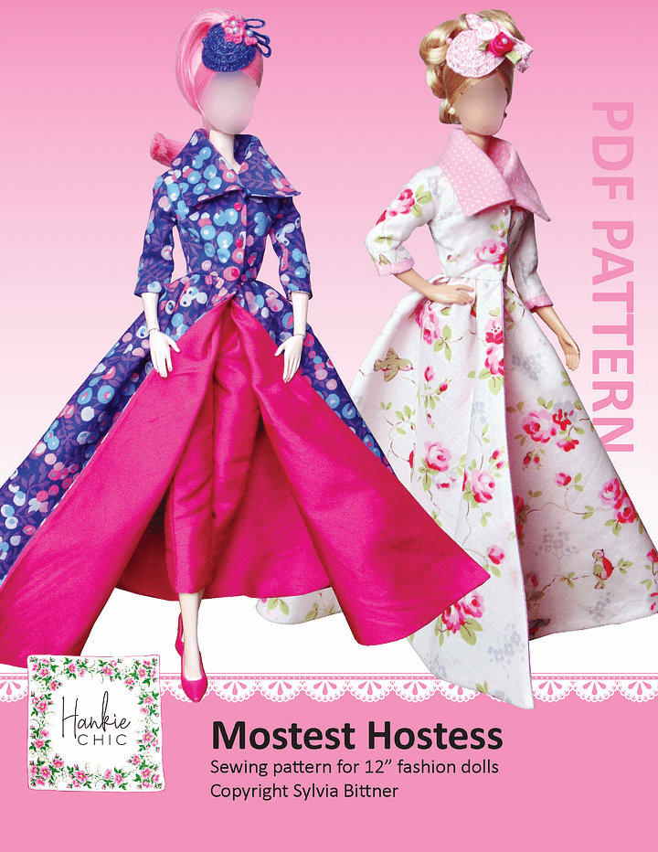 Mostest Hostess sewing pattern for 12" fashion dolls product image (1)