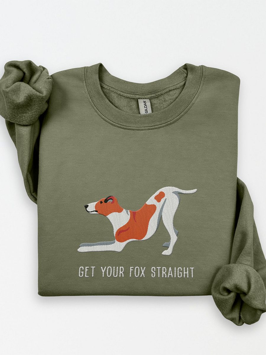 Get Your Fox Straight Sweatshirt (Embroidered) of a Smooth Fox Terrier(Red & White) product image (1)