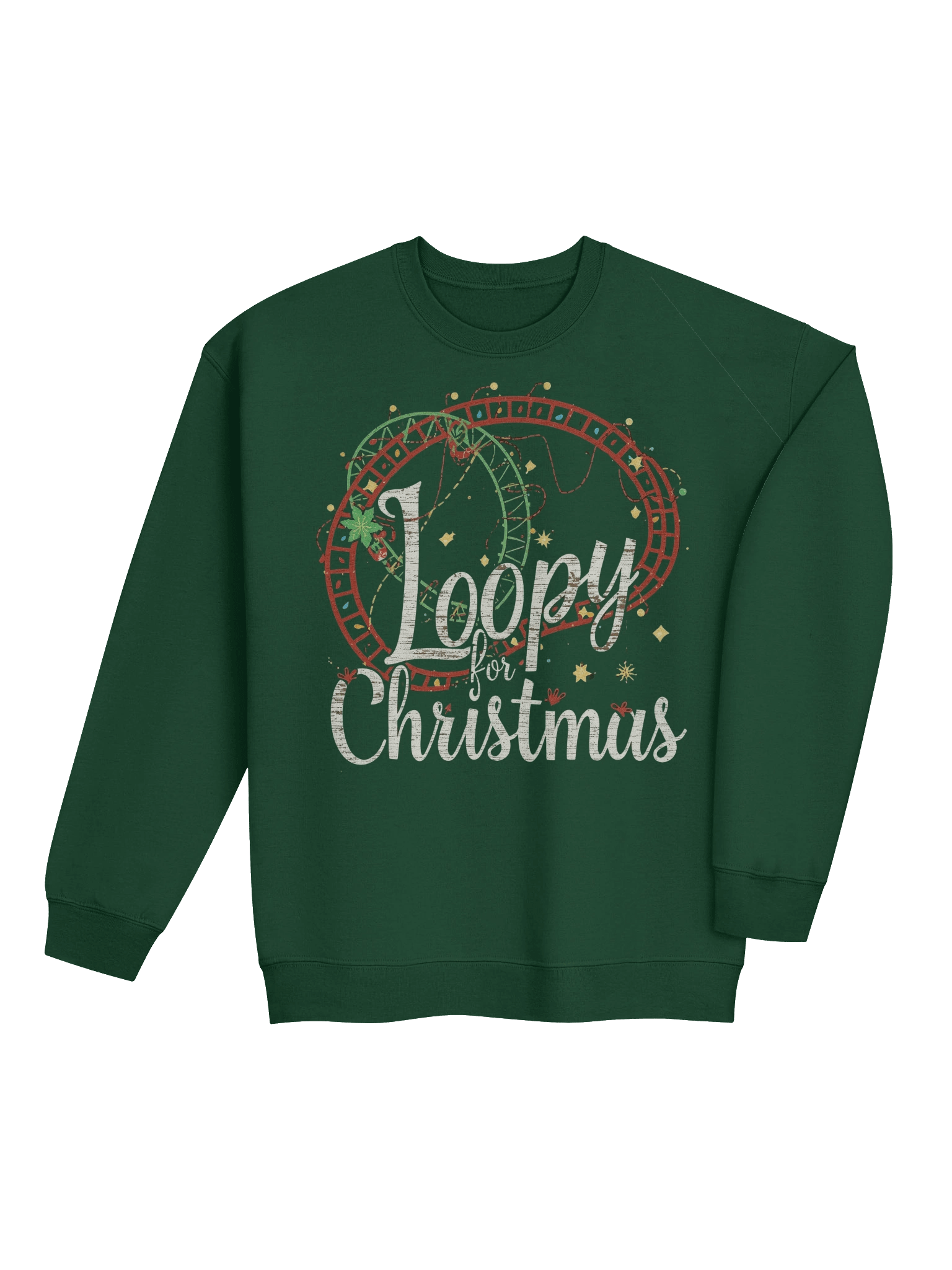 Loopy for Christmas Roller Coaster Sweatshirt – Funny Holiday Theme Park Gift in Multiple Colors product image (22)