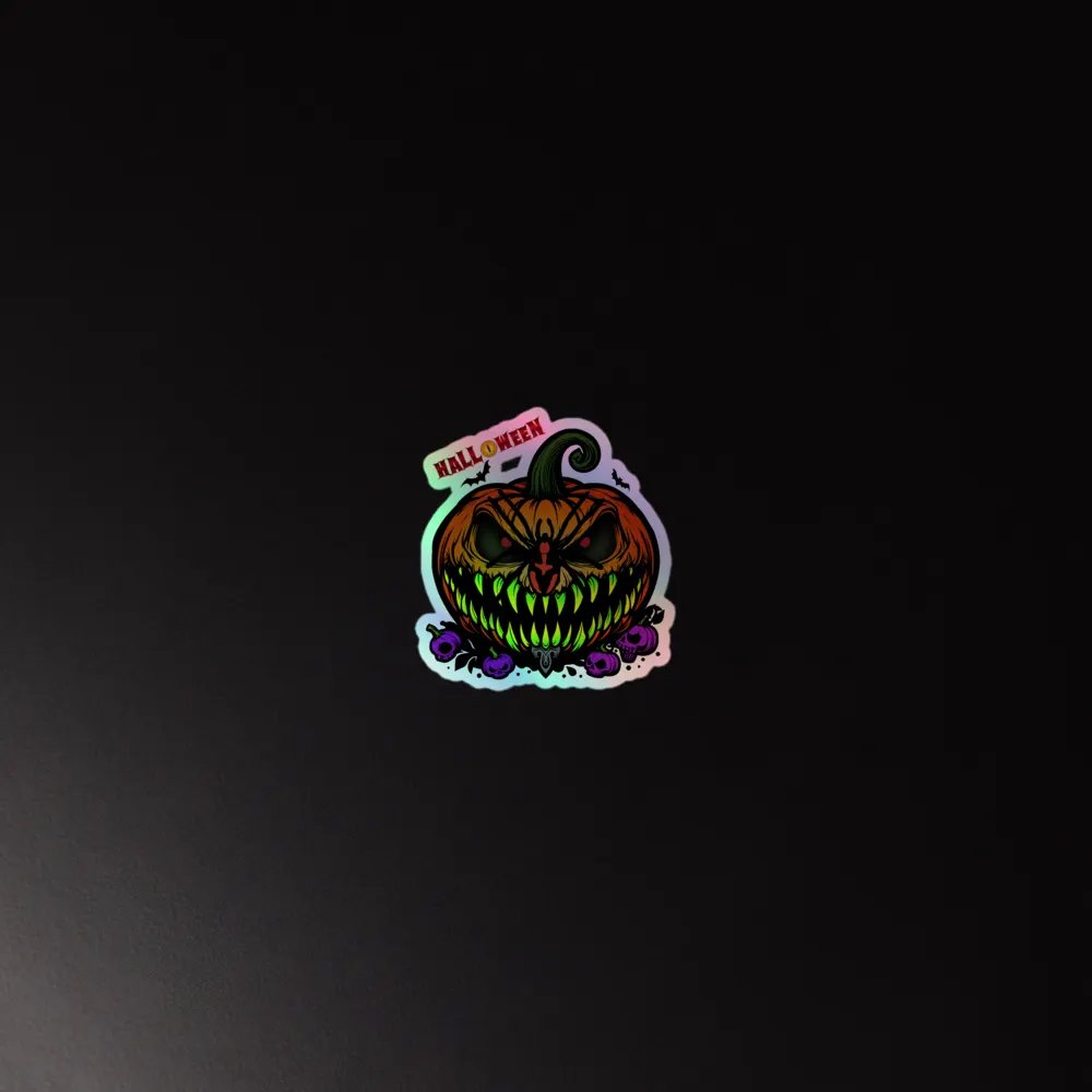 Halloween Evil Pumpkin Holographic Sticker product image (4)