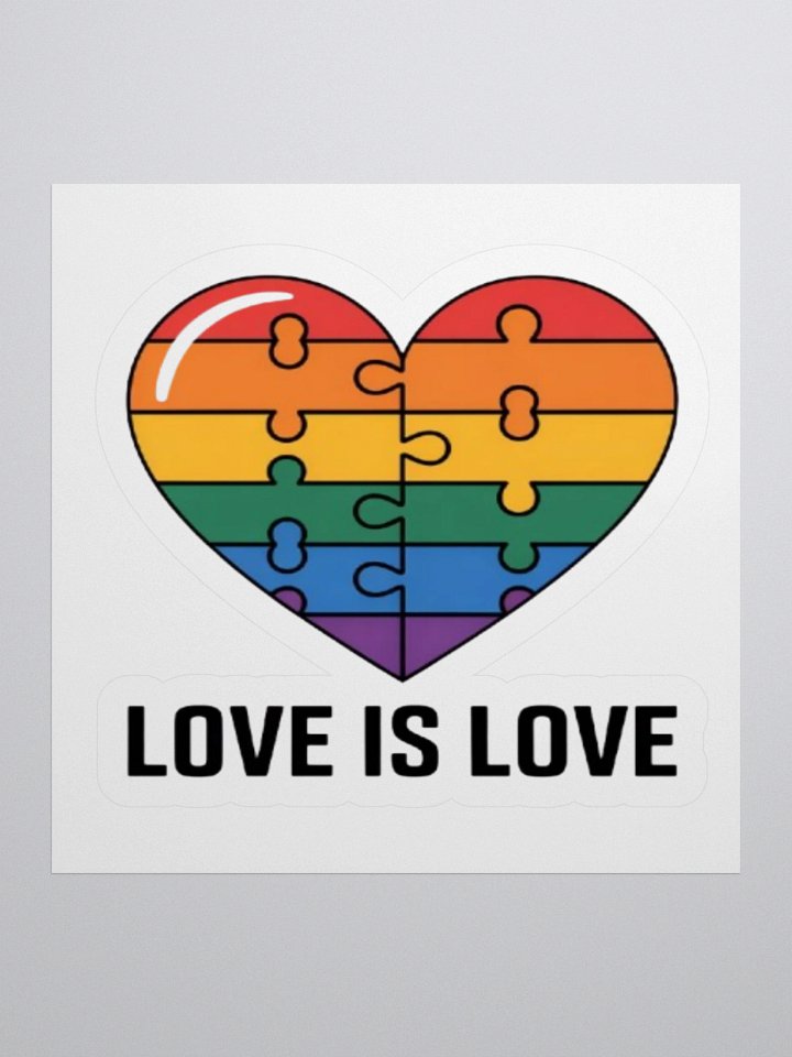 Love Is Love Puzzle Heart Sticker - Celebrate Unity and Diversity product image (3)