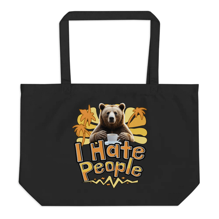 I Hate People Bear Sarcastic Eco Tote product image (1)
