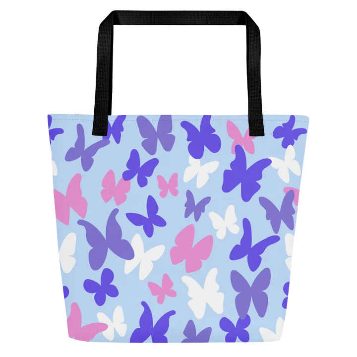 All-Over Print Large Tote Bag w/ Pocket - Butterflies product image (1)