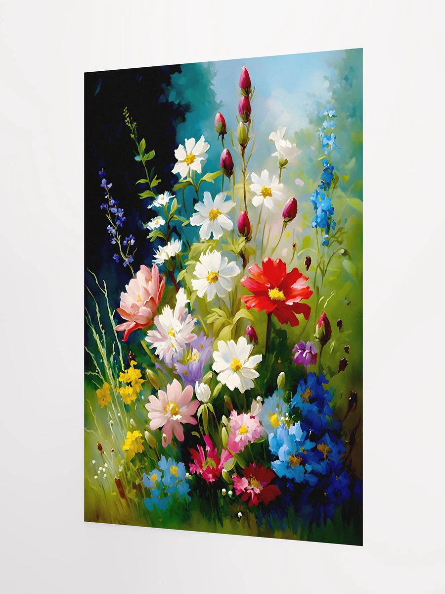 Wildflower Meadow with Daisies Cosmos and Bluebells Matte Poster product image (5)