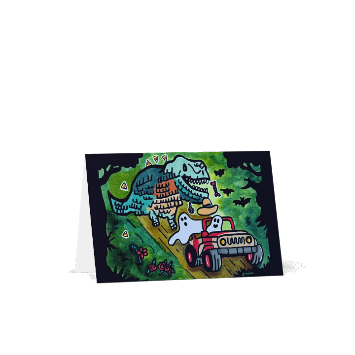 Dino Piñata Pursuit Greeting Card product image (1)