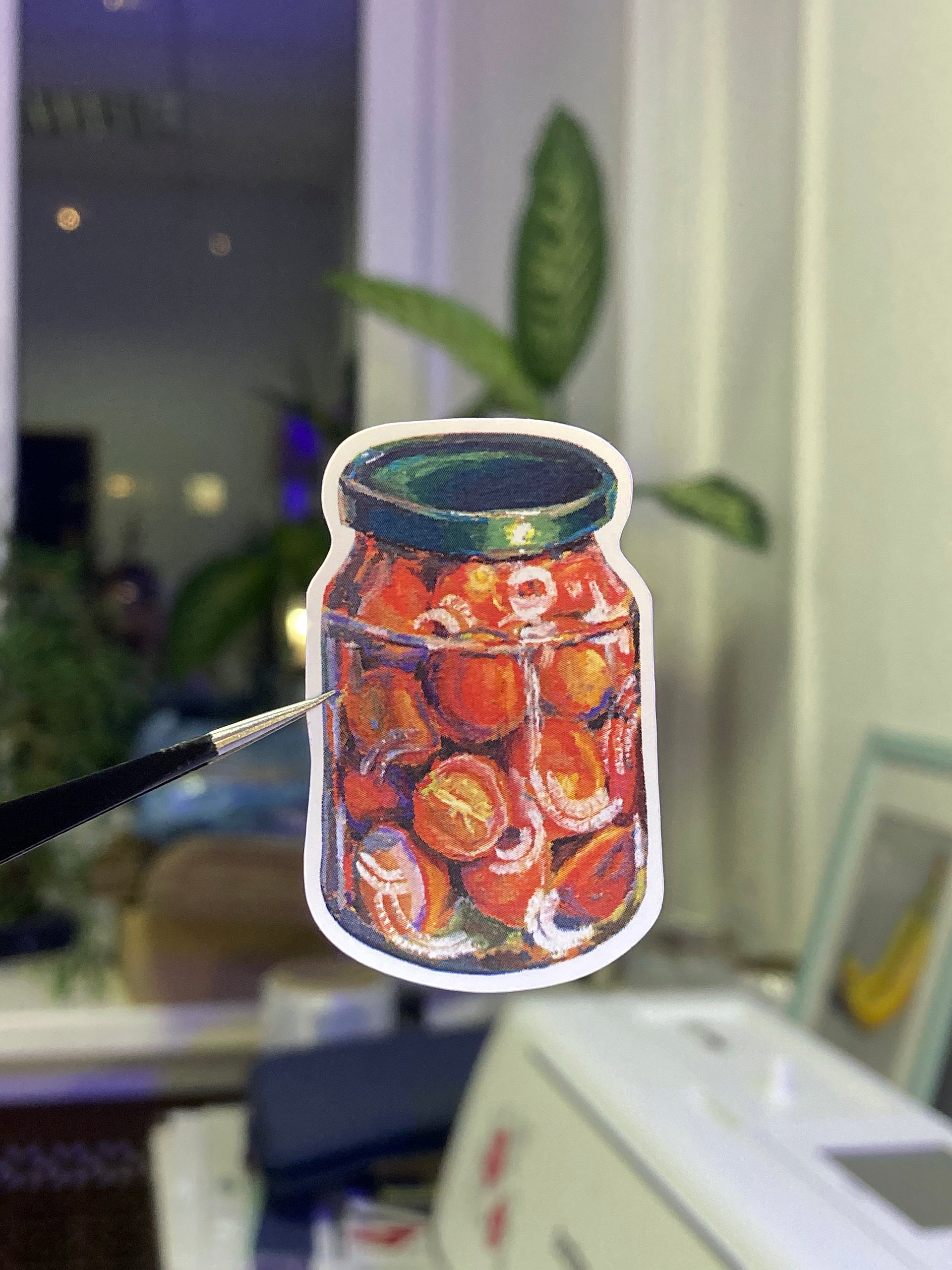 Tomatoes in a jar sticker product image (1)