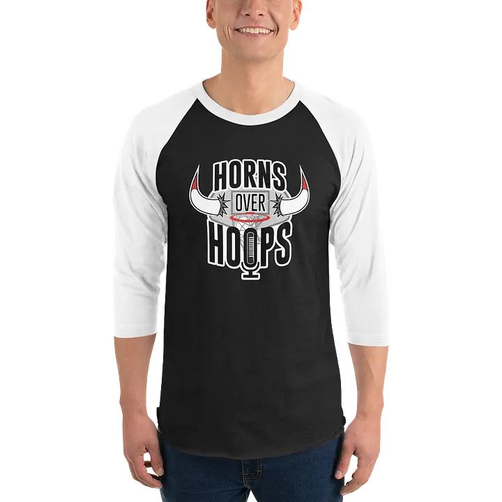 Horns Over Hoops Basketball Raglan Tee product image (1)