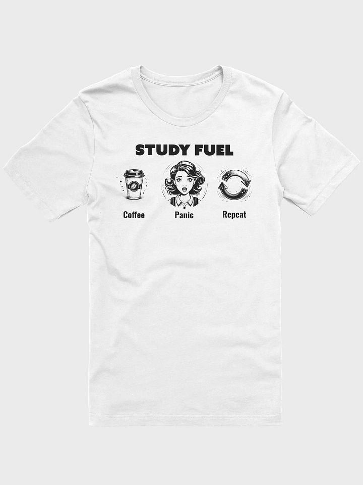 Study Fuel: Coffee Panic Repeat Funny Coffee Lover T-shirt product image (1)