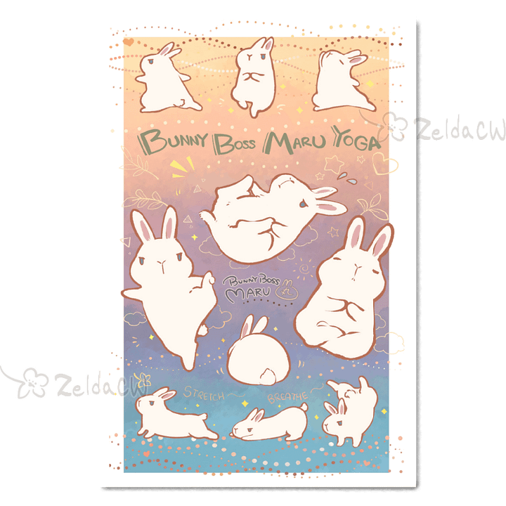 Bunny Boss Maru: Yoga | Fine Art Print product image (1)