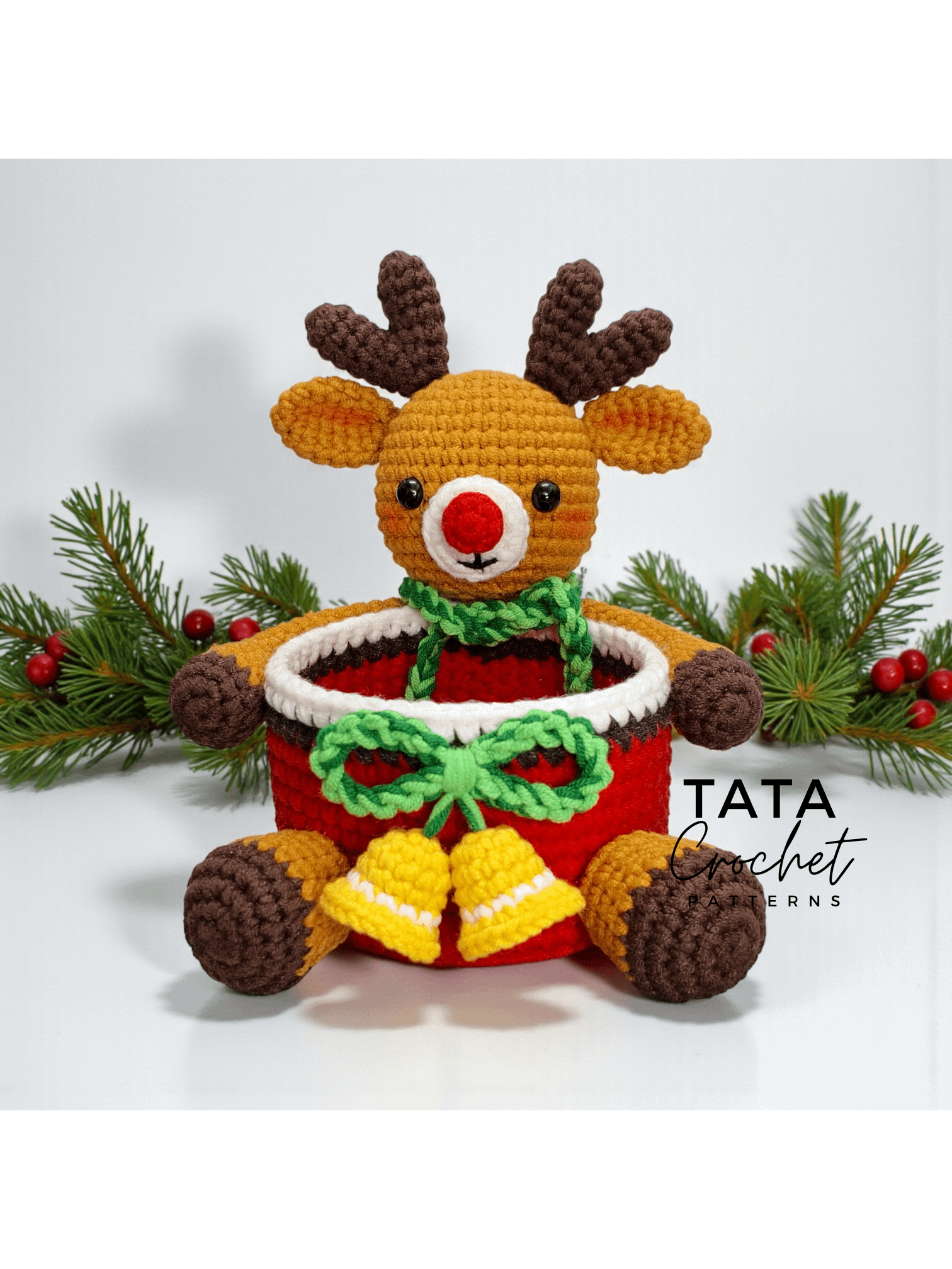 PDF Pattern -♡- Crochet Reindeer Basket Pattern product image (1)