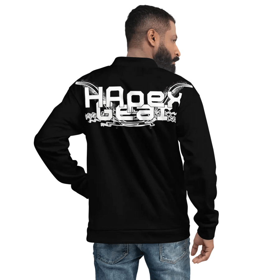 Bomber Jacket - Black - White HApex Gear Black Logo product image (12)