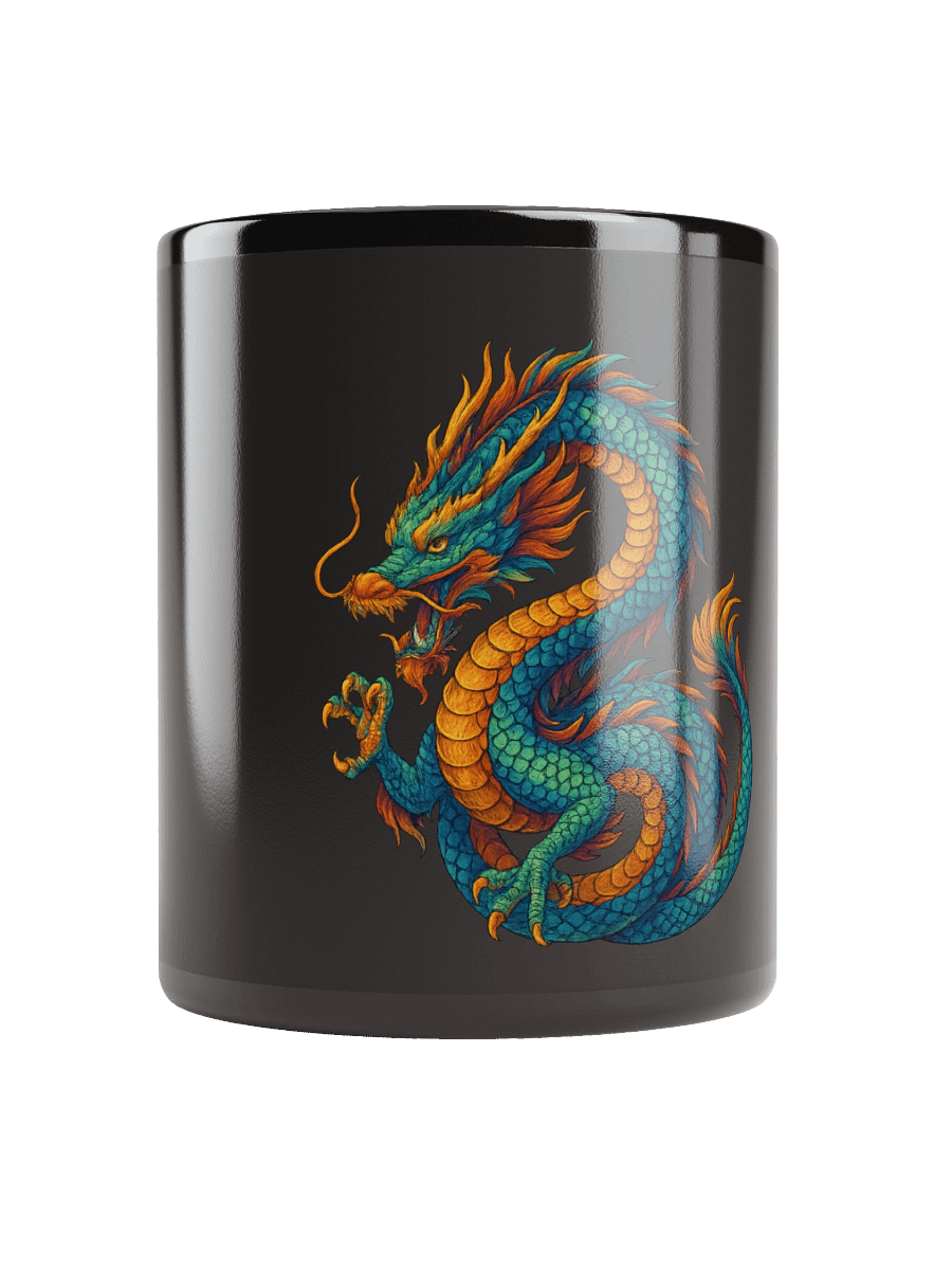 🐉 Dragon Flame Mug – Black Glossy Edition 🔥 product image (1)