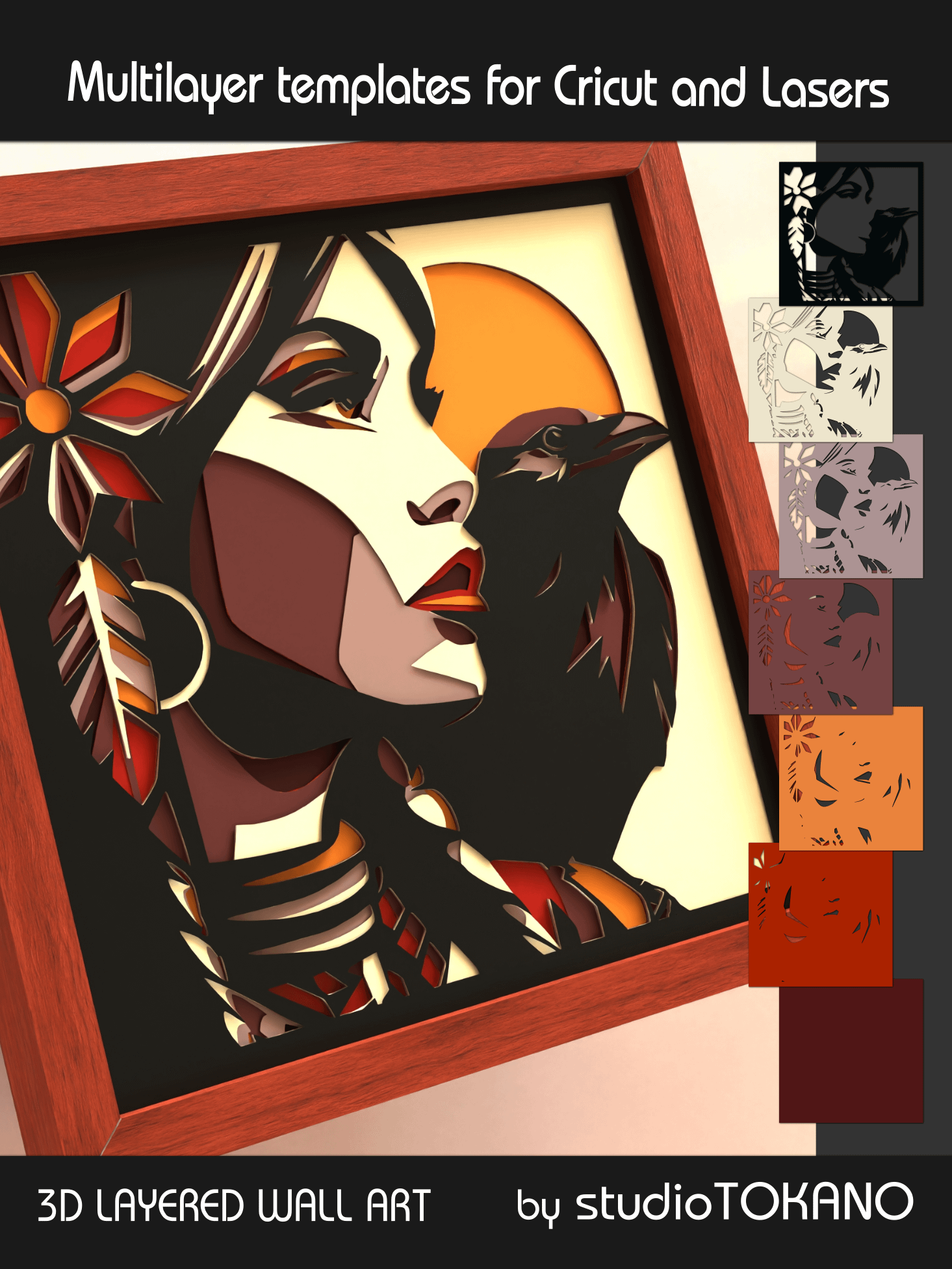 Raven Girl 3D layered svg for Cricut product image (7)