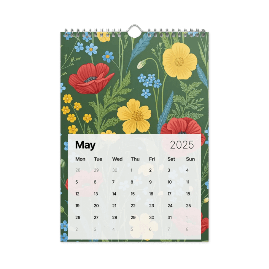 SEAMLESS FLORAL PATTERN WALL CALENDAR 2025 product image (10)