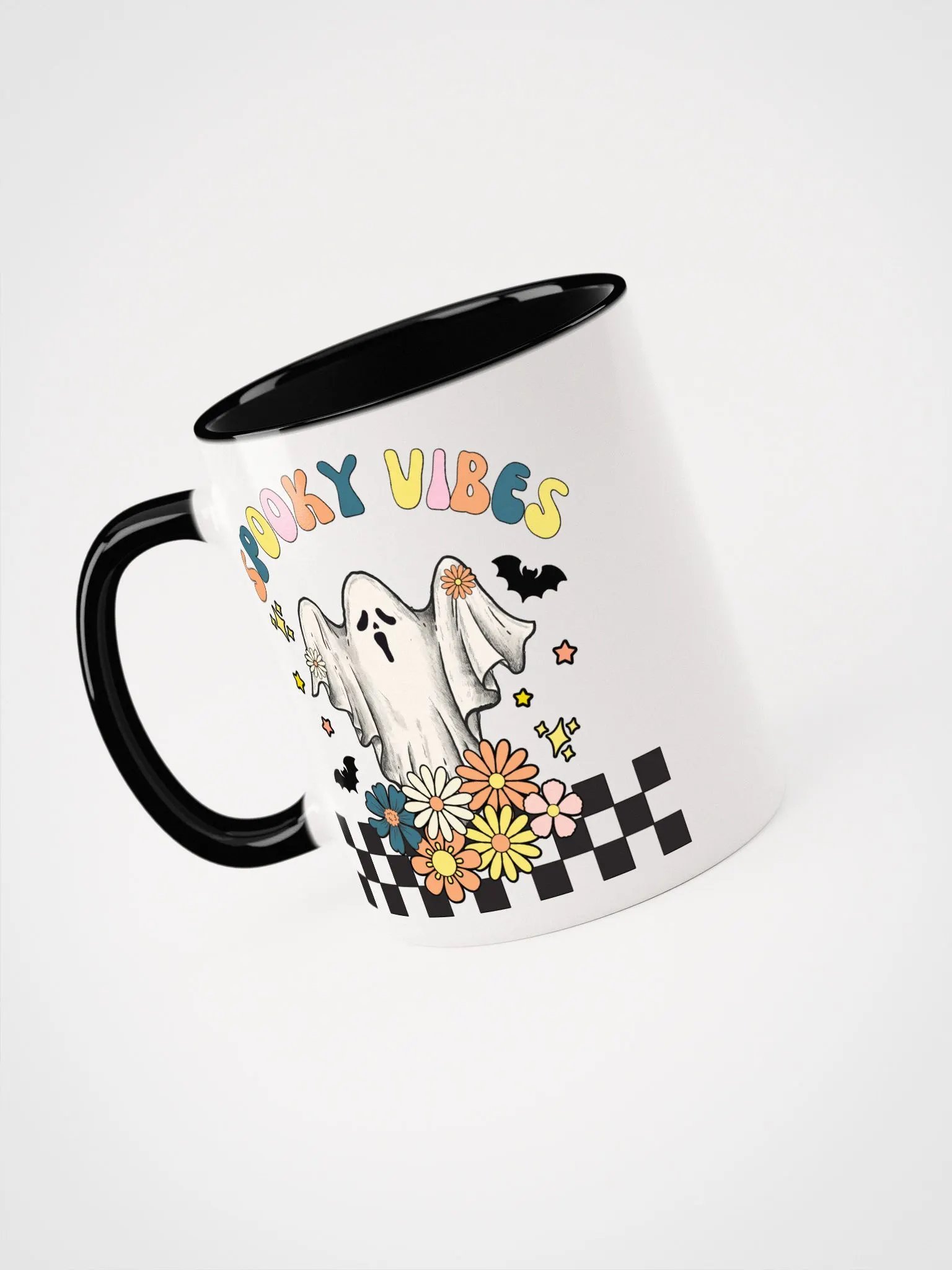 Spooky Vibes Ghost Retro Halloween Colorful Mug product image (4)