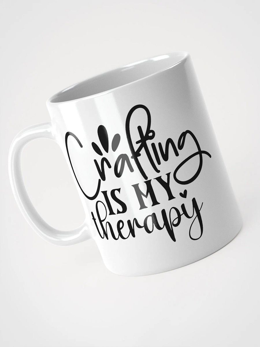 Crafting Is My Therapy White Glossy Mug product image (3)