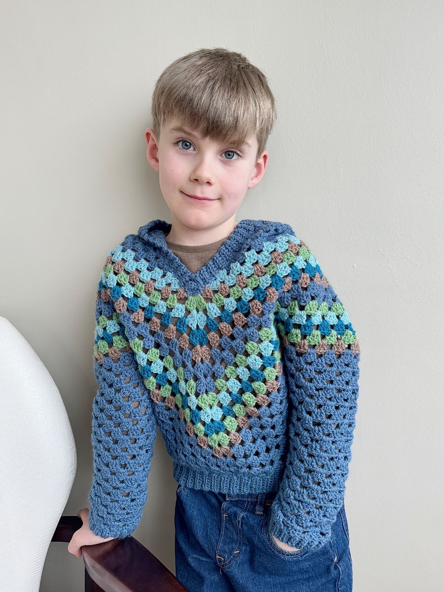 Baby Hoodie Pattern | Granny Stitch Child Crochet Hoodie | Sizes Newborn to 10 Years Pdf product image (8)