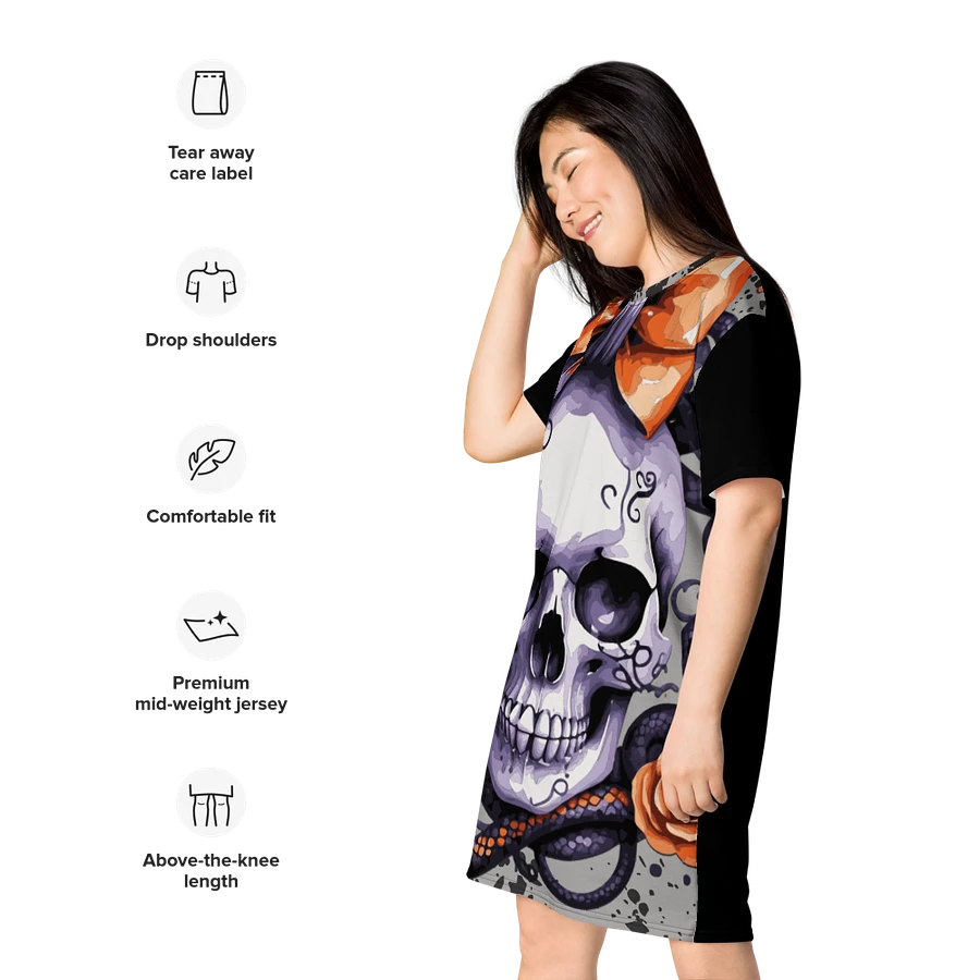 Spooky Coquette Style Skull T-Shirt Dress product image (3)