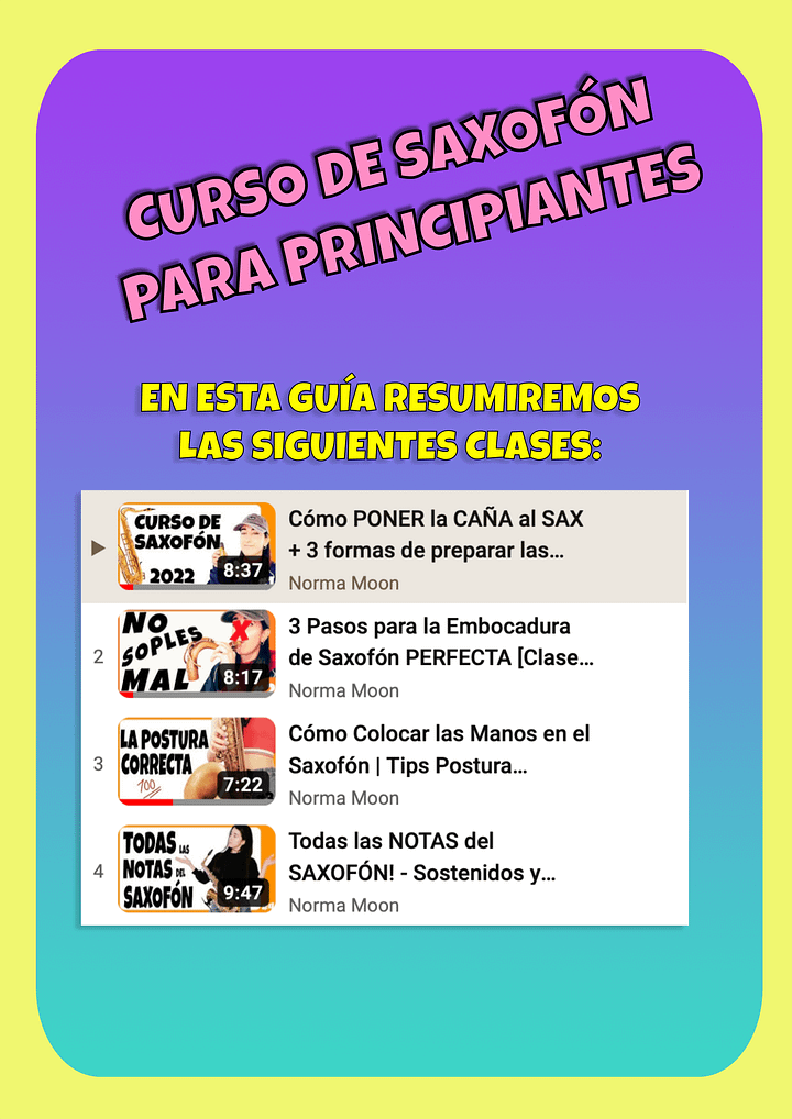 1ª Guía Gratis - Curso Sax Principiantes product image (1)