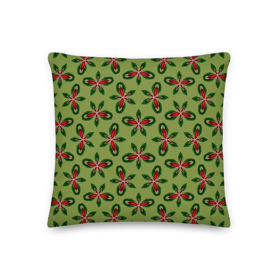 Vintage-Style Holiday Pillow – Green & Red Christmas Pattern product image (1)