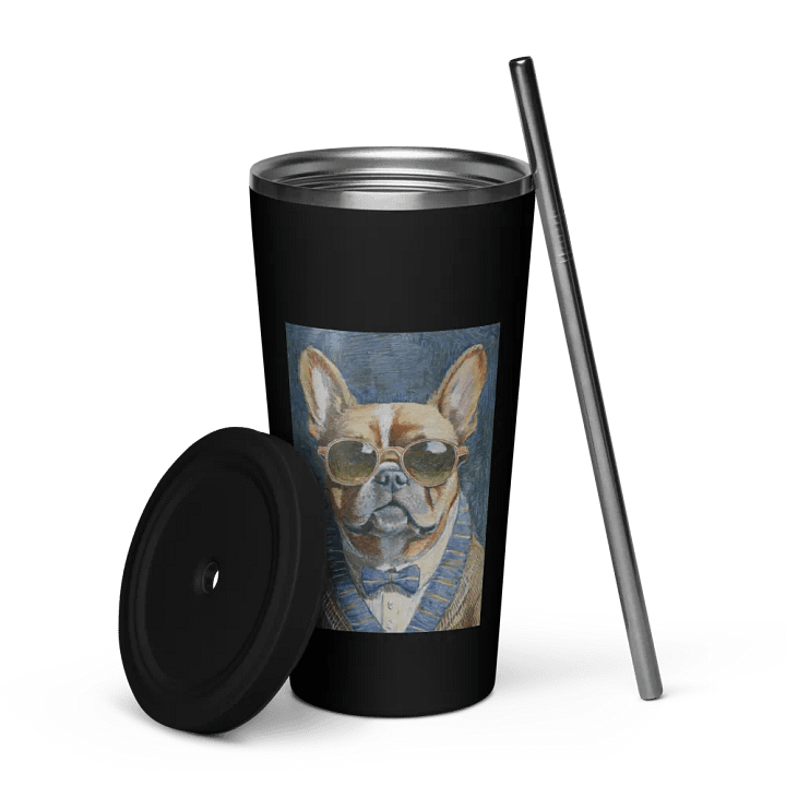 French Bulldog Sunglasses Painting - dogPXL Artistic series Insulated Tumbler product image (2)
