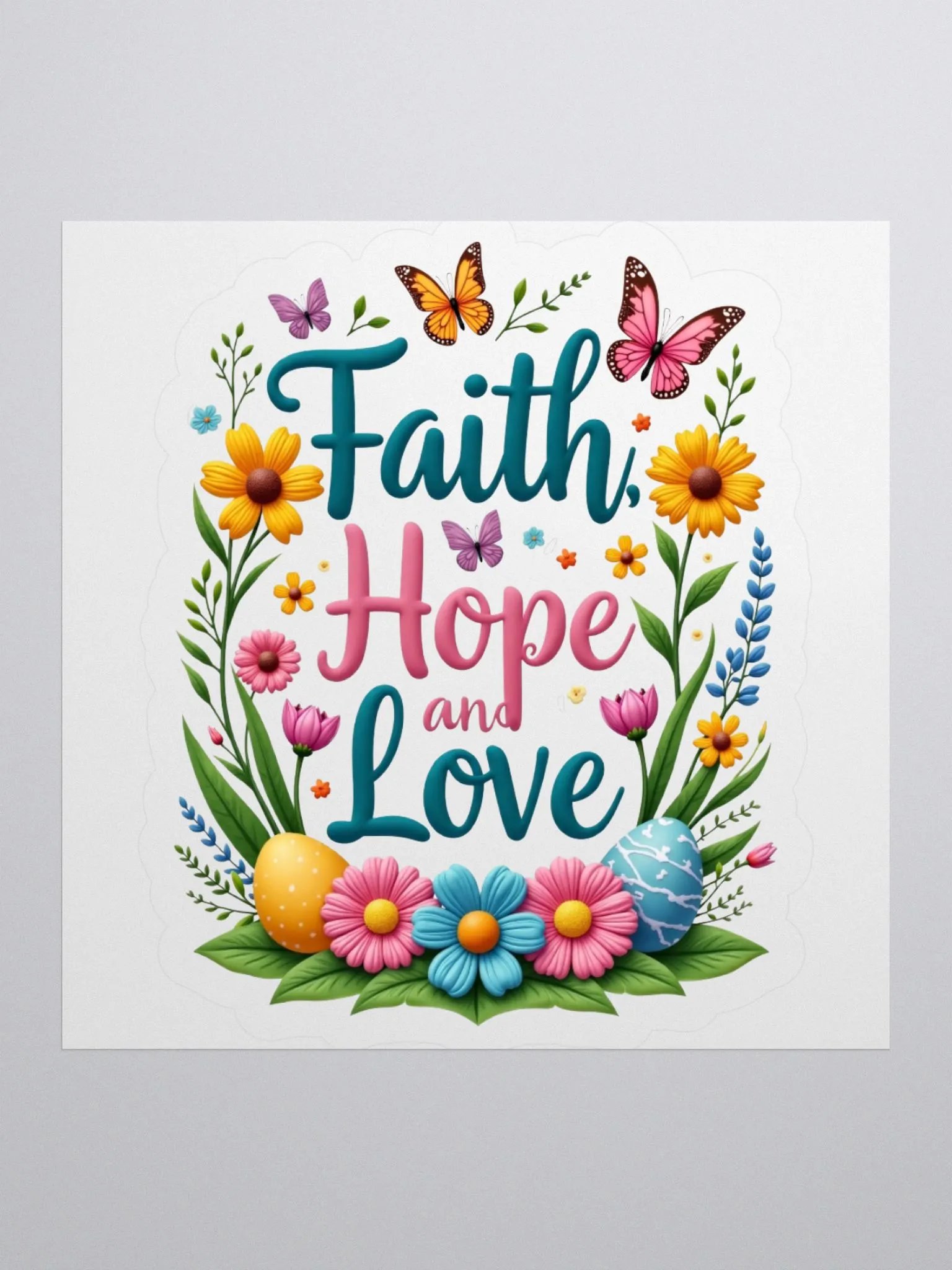 Faith, Hope, and Love Floral Stickers product image (2)
