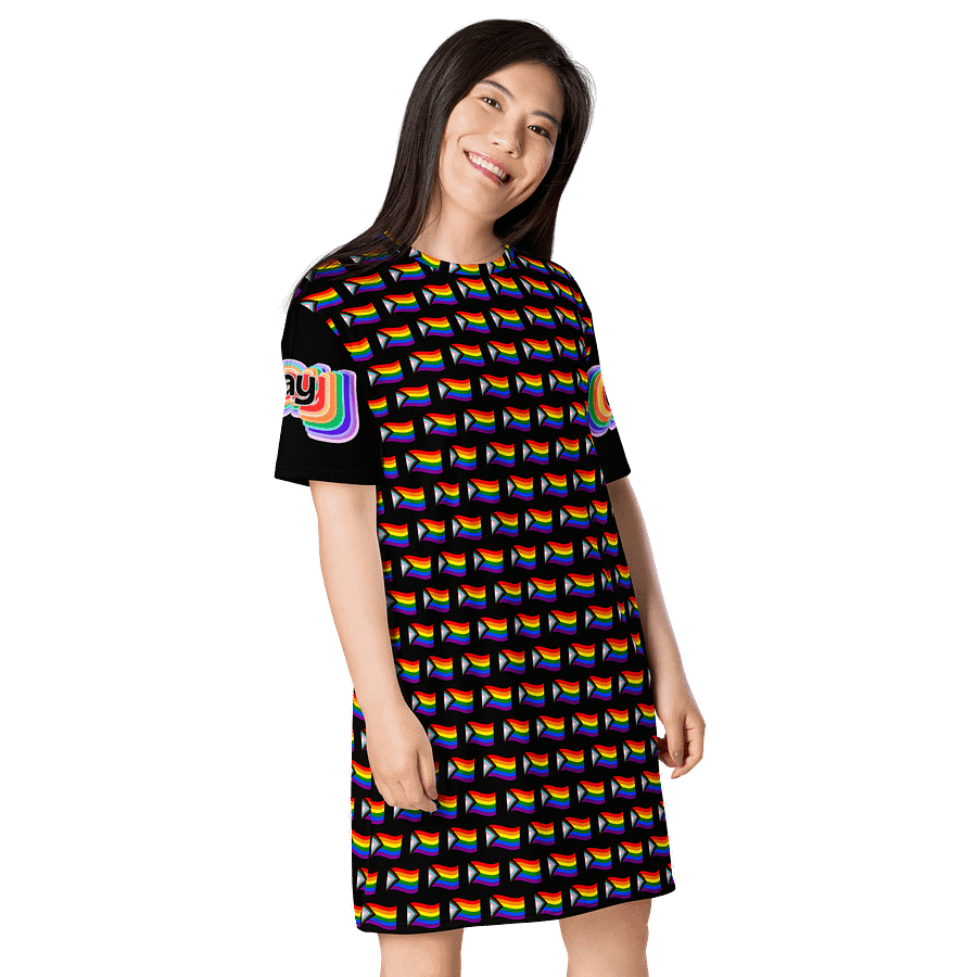 LGBTQIAP2S+ 2025, Rainbow Gay, Black Tee Dress product image (4)
