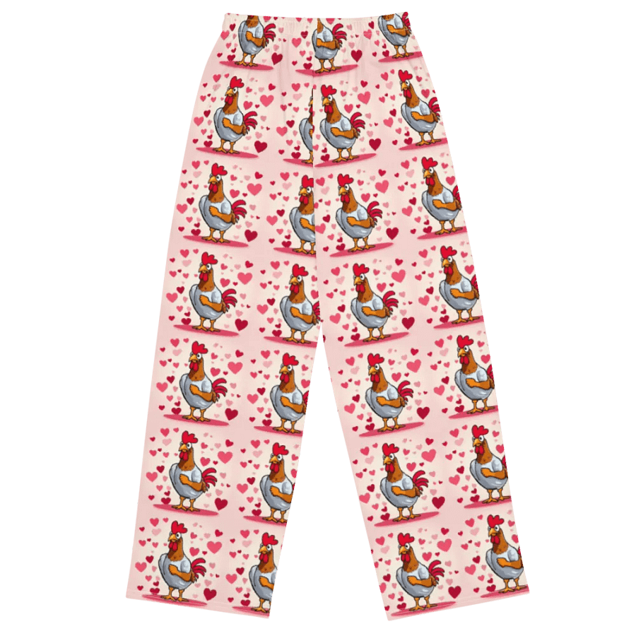 Heartfelt Rooster All-Over Wide-Leg Pants product image (2)
