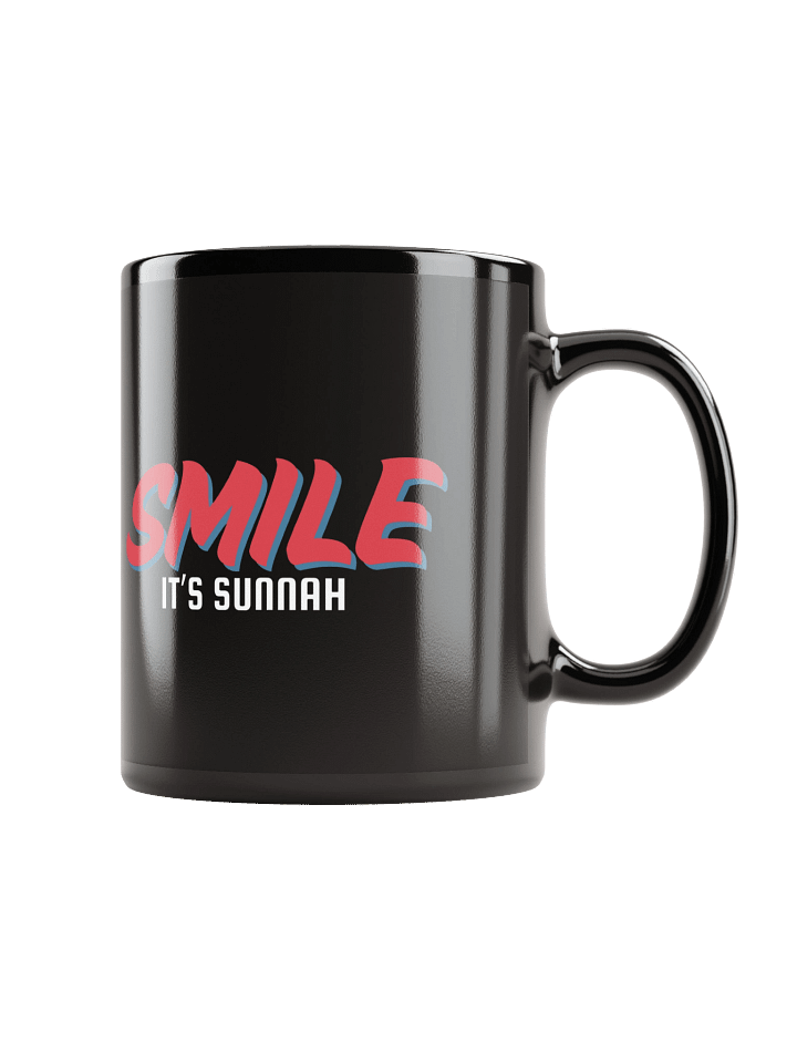 Black "Smile It's Sunnah" Mug in Vivid Red product image (2)
