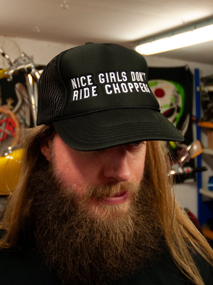 Nice Girls Don't Ride Choppers Trucker Hat product image (1)