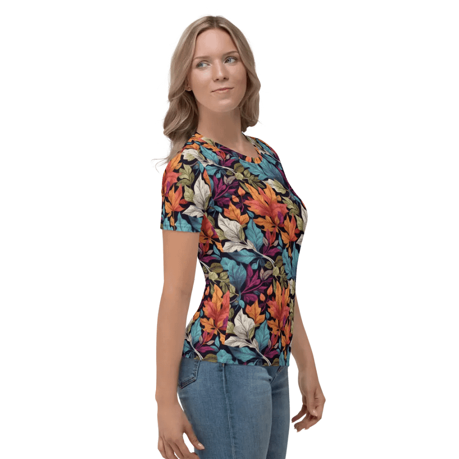 Leaf Pattern All Over Print T-shirt product image (4)