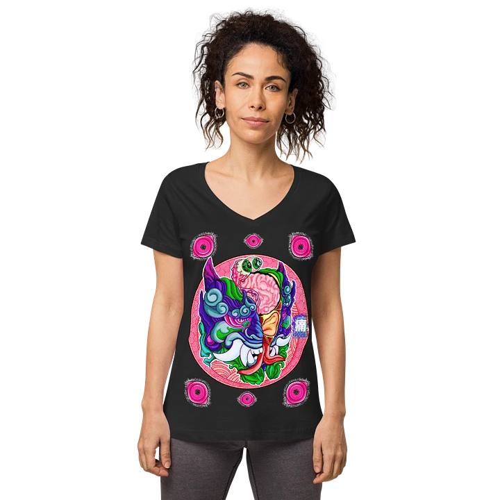 Yokai Migraine: B&C Women's Fitted V-neck T-Shirt product image (7)