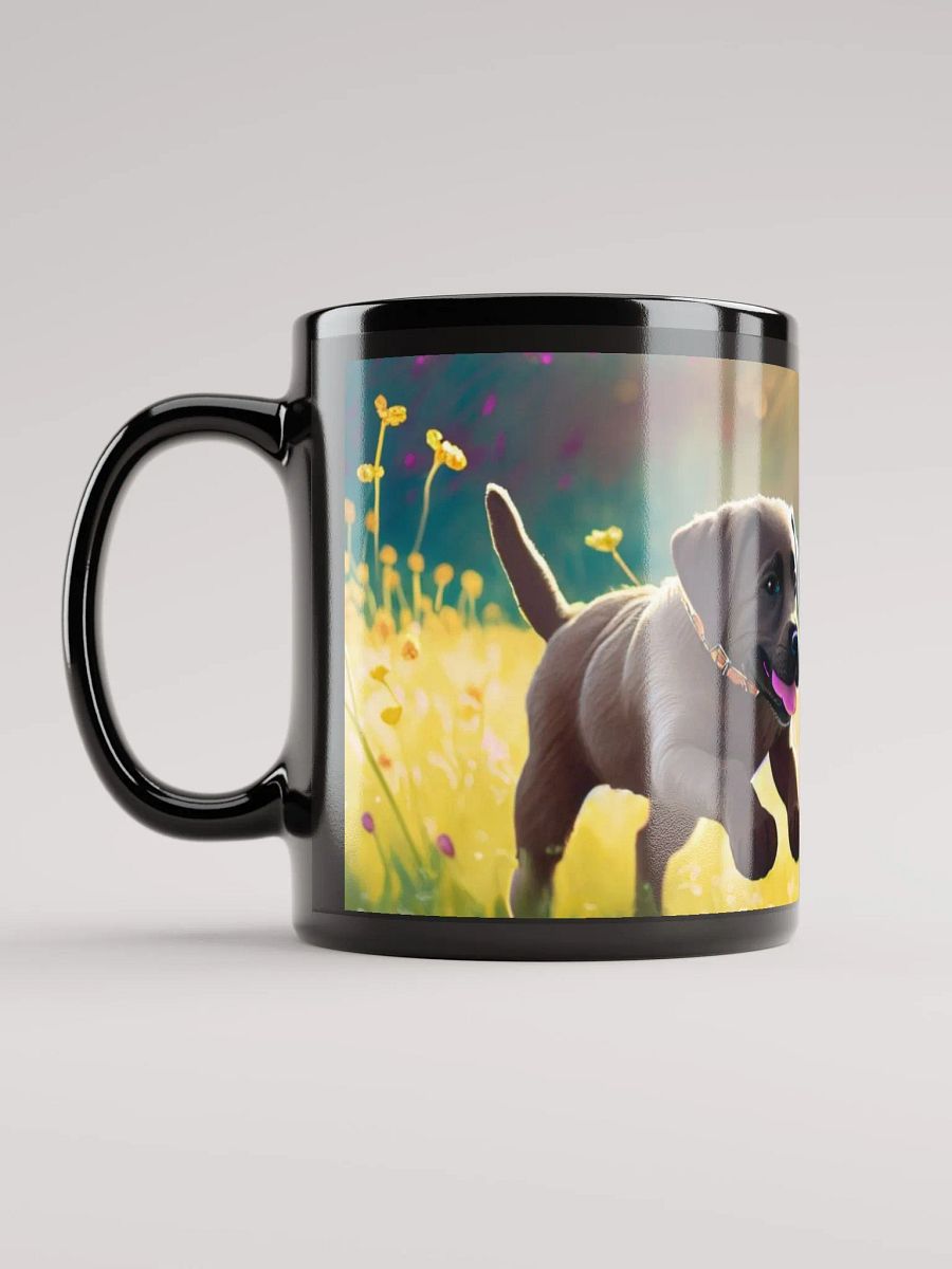 Floral Fetch: Black Glossy Mug for Dog Lovers gift mug product image (6)