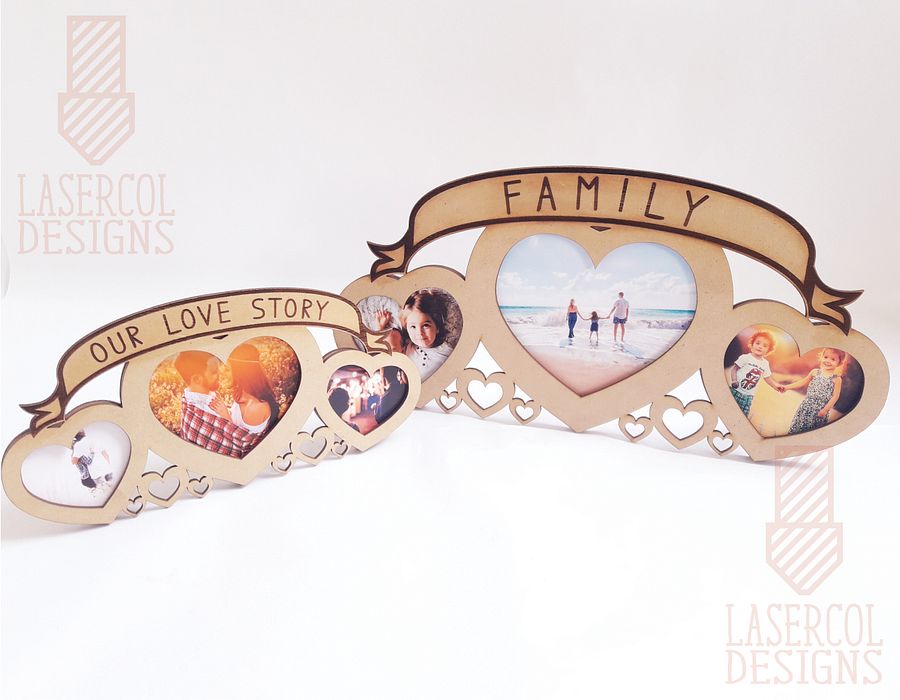Heart Shaped Photo Frame (2 Sizes) - Laser Cut Files product image (2)