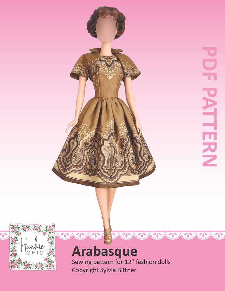 Arabasque sewing pattern for 12" fashion dolls product image (1)