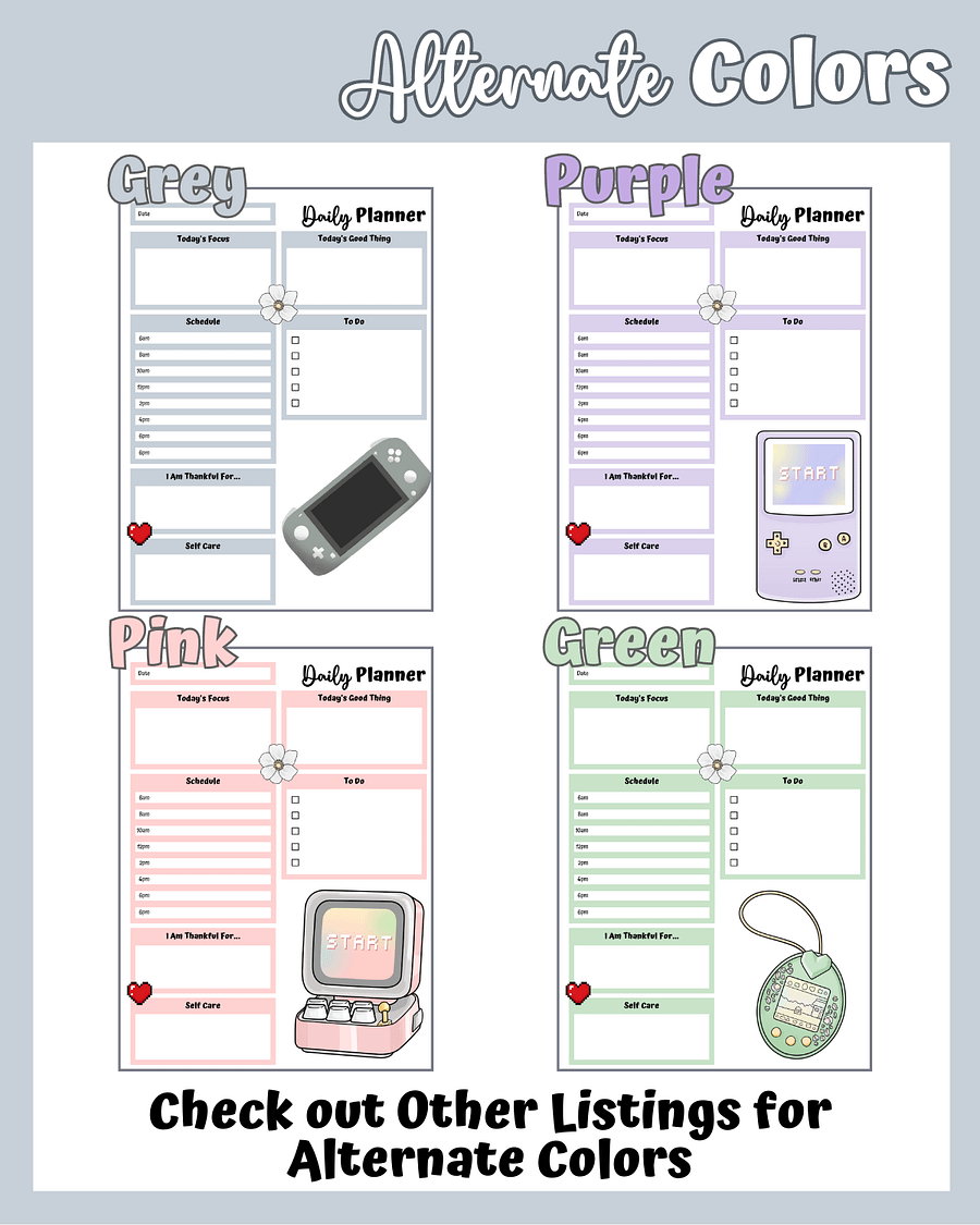 Grey Printable Planner - Gamer Themed product image (5)