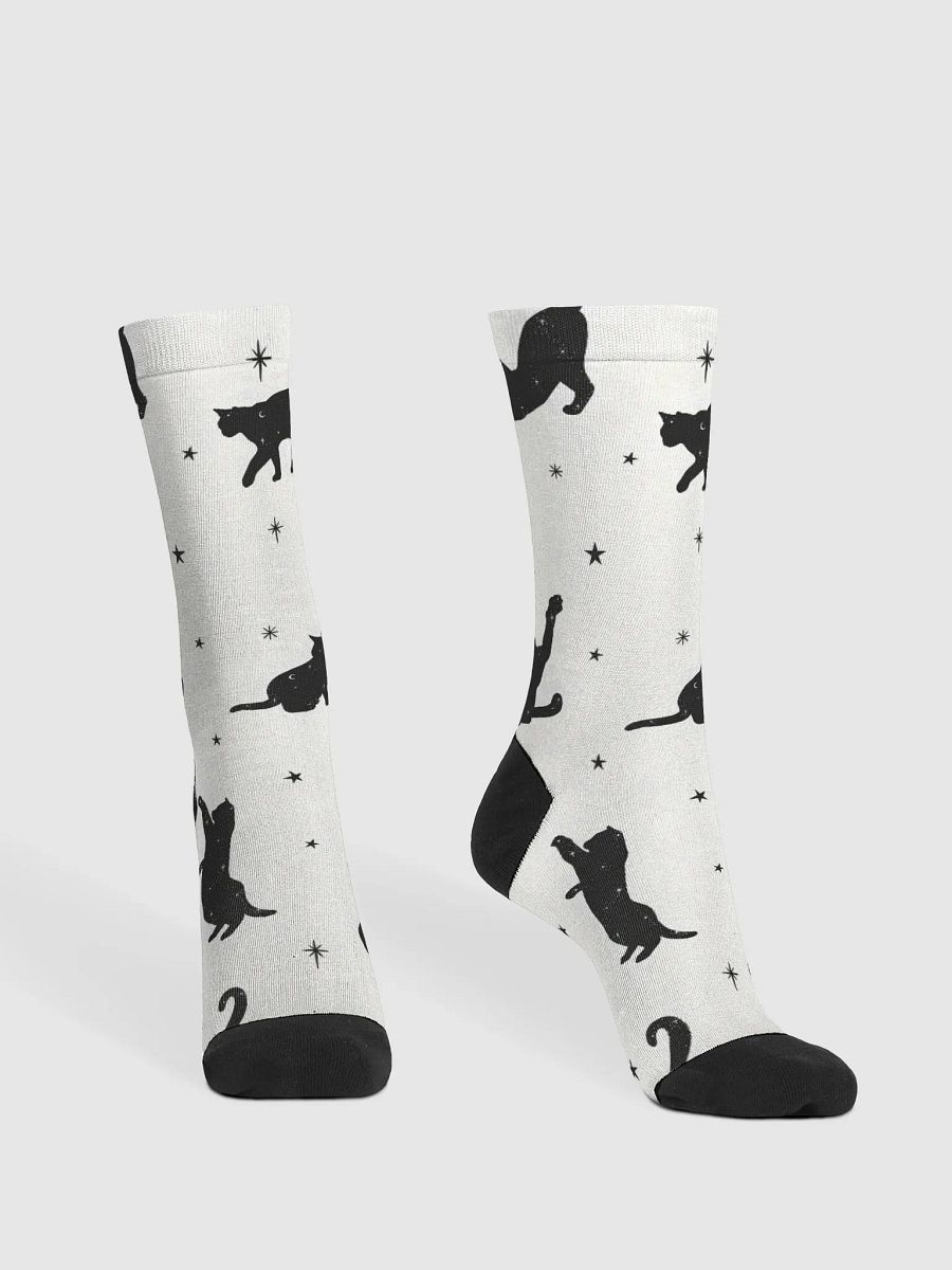 Starry Cats - White - Crew Socks product image (2)
