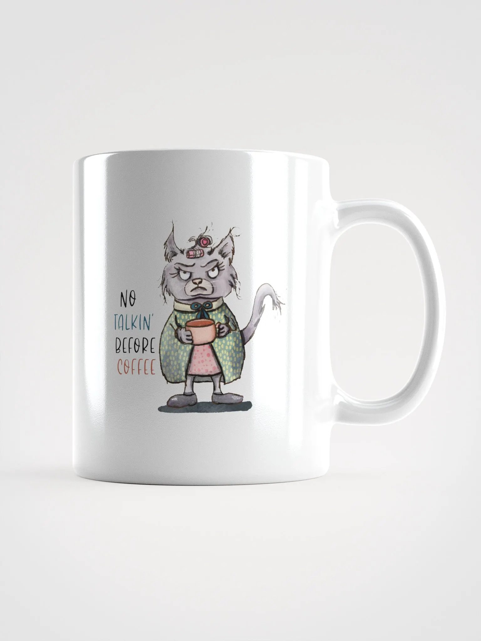 No Talkin' Before Coffee White Mug product image (1)