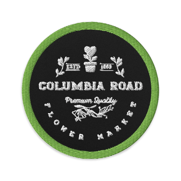 Columbia Road Market Embroidered Patch (Black/Green Circle) product image (1)