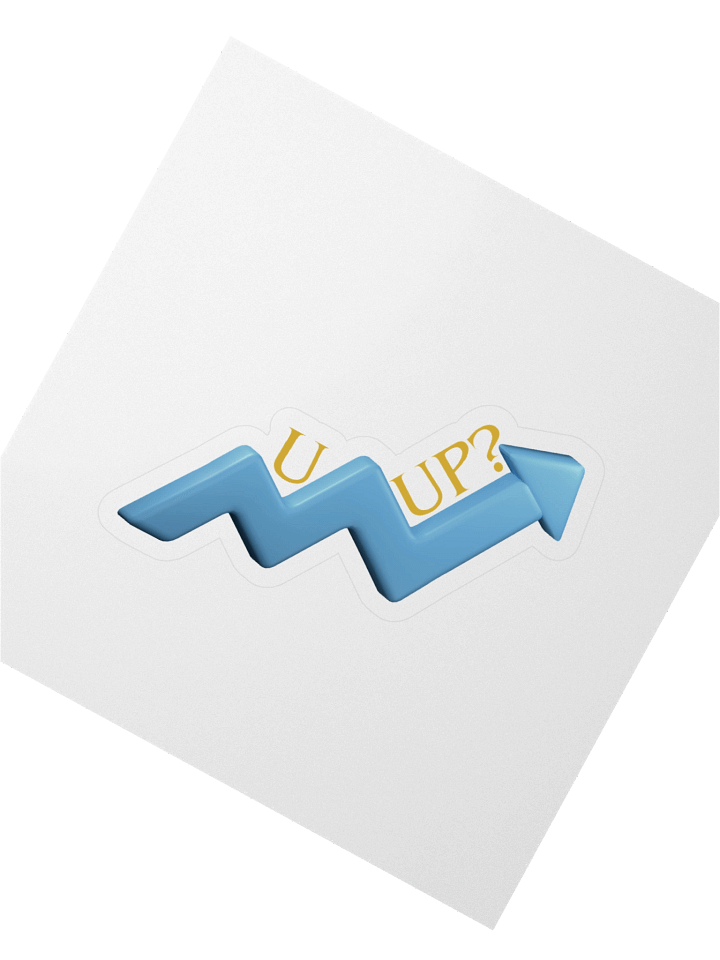 "U Up?" Blue Upward Arrow Trend Kiss Cut Stickers product image (2)