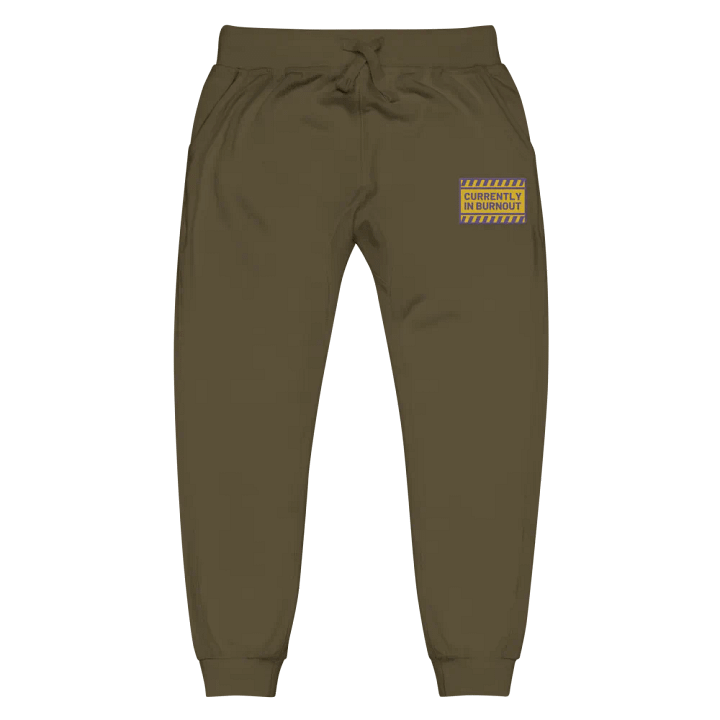 CURRENTLY IN BURNOUT (tulip design) embroidered fleece joggers product image (10)