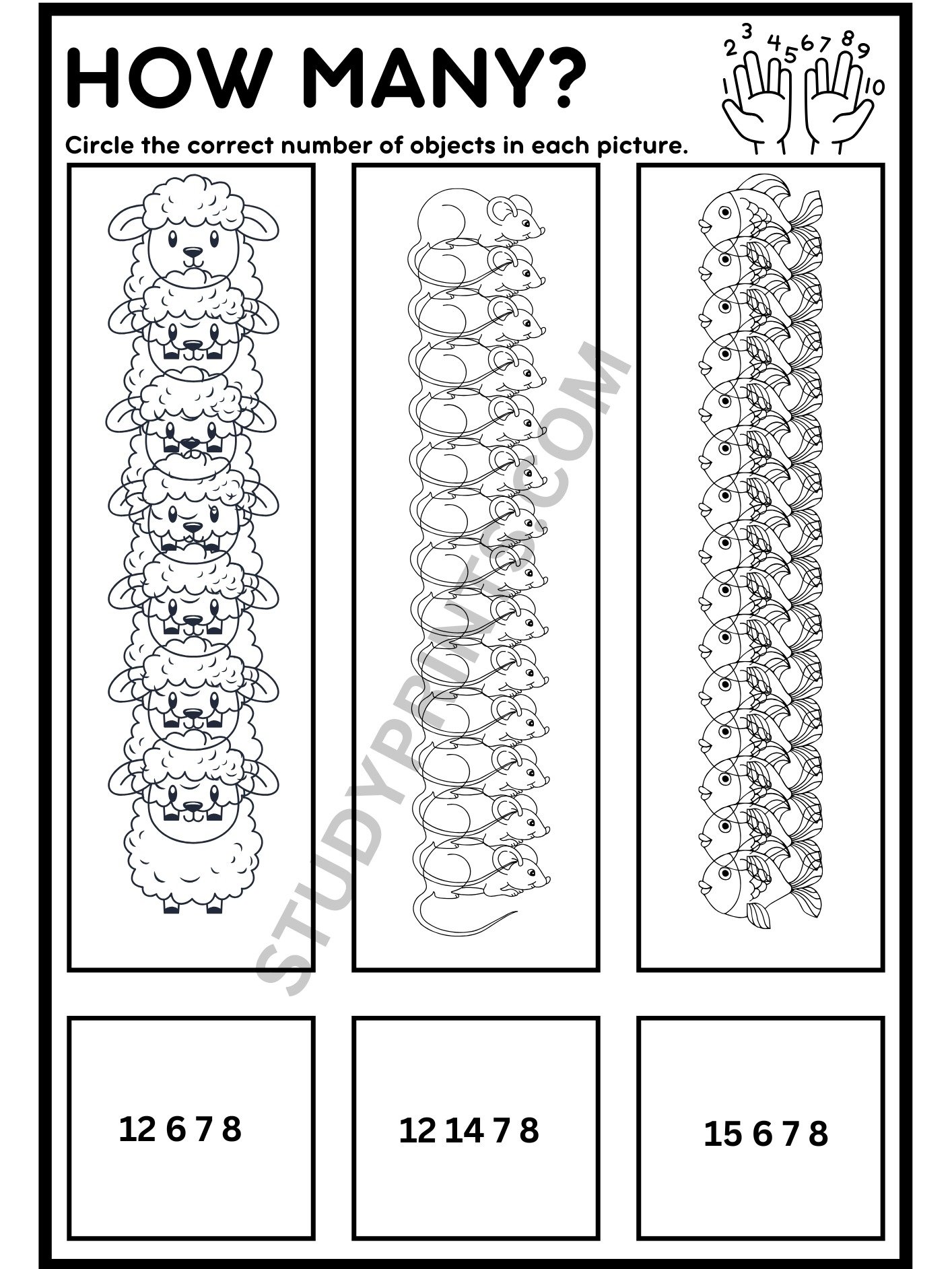 kindergarten math worksheets how many product image (2)