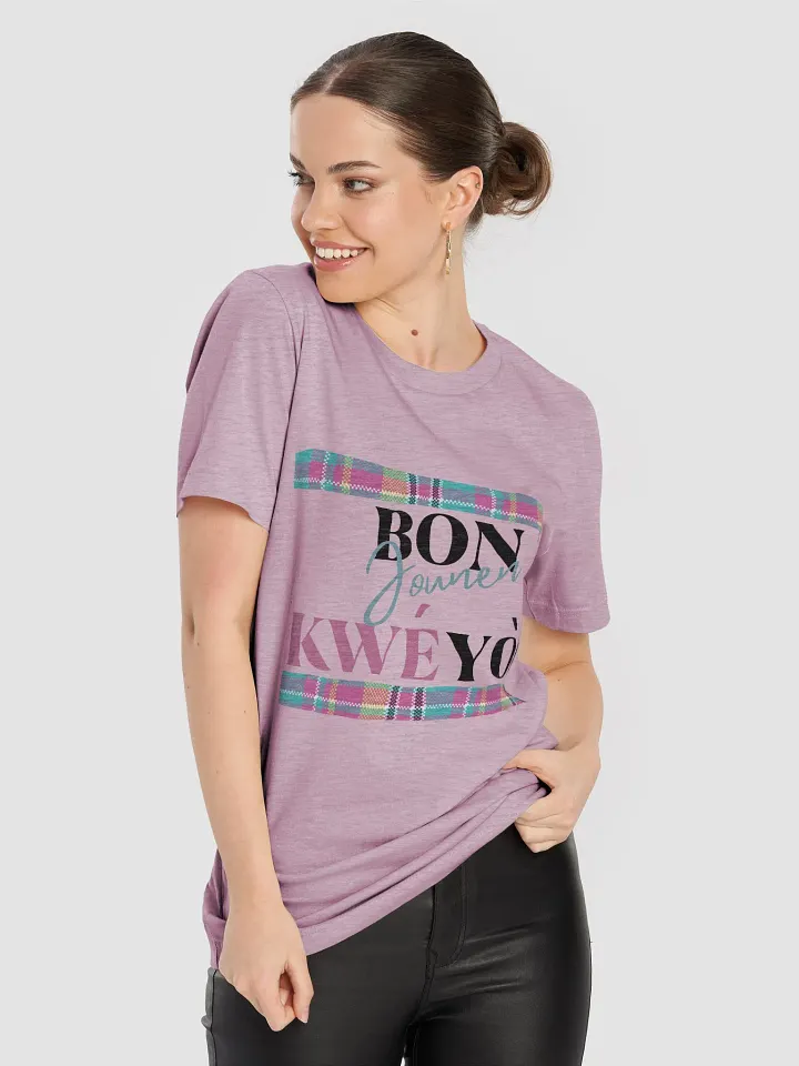 Kwéyòl Madras Script T-Shirt product image (72)