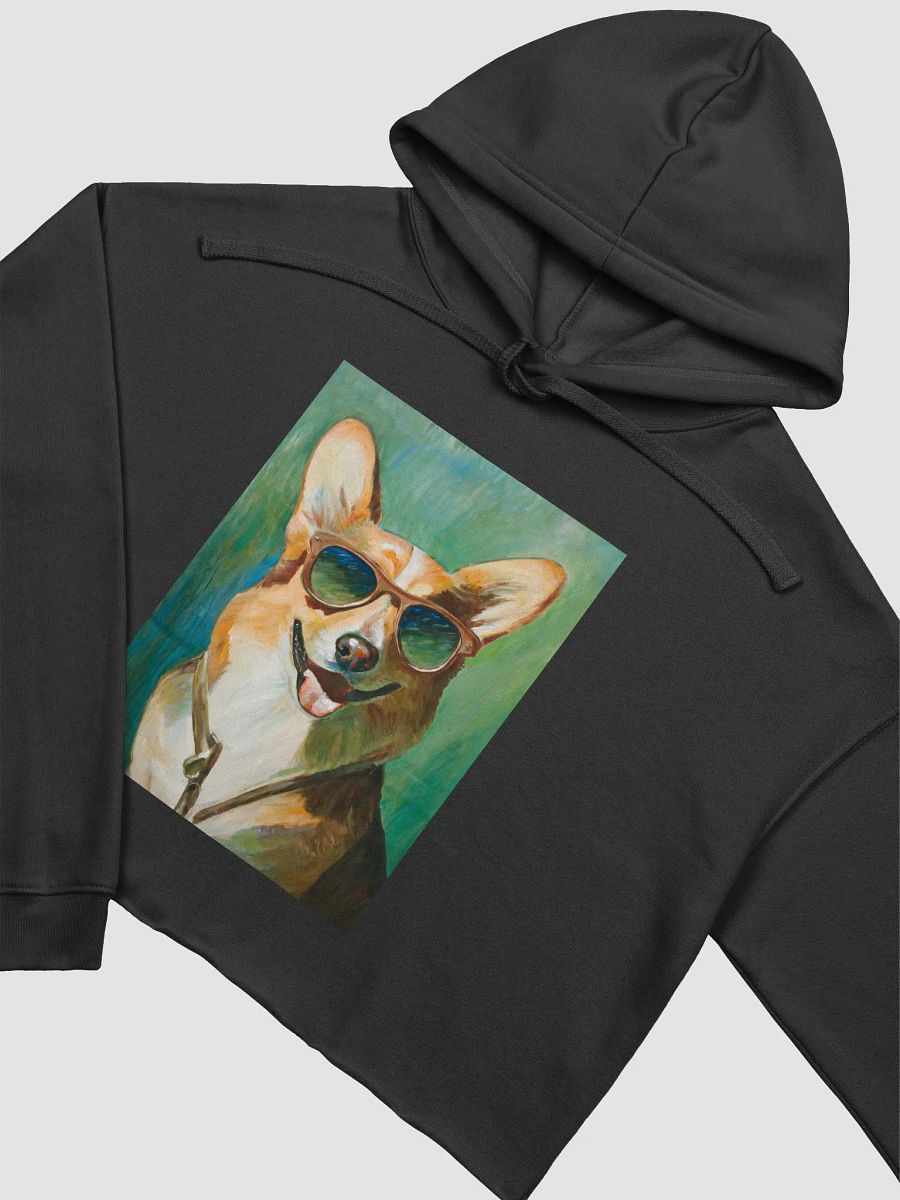 Cool Corgi Sunglasses Painting - dogPXL Artistic series Crop Hoodie product image (14)