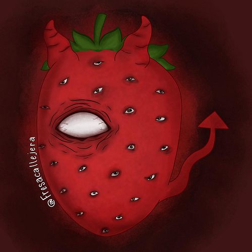 Berry demon 🍓👹. Les resumo 18 horas de trabajo en 55 segundos 💀 Tendremos merch con este diseñooo, en un rato mas subo inform...